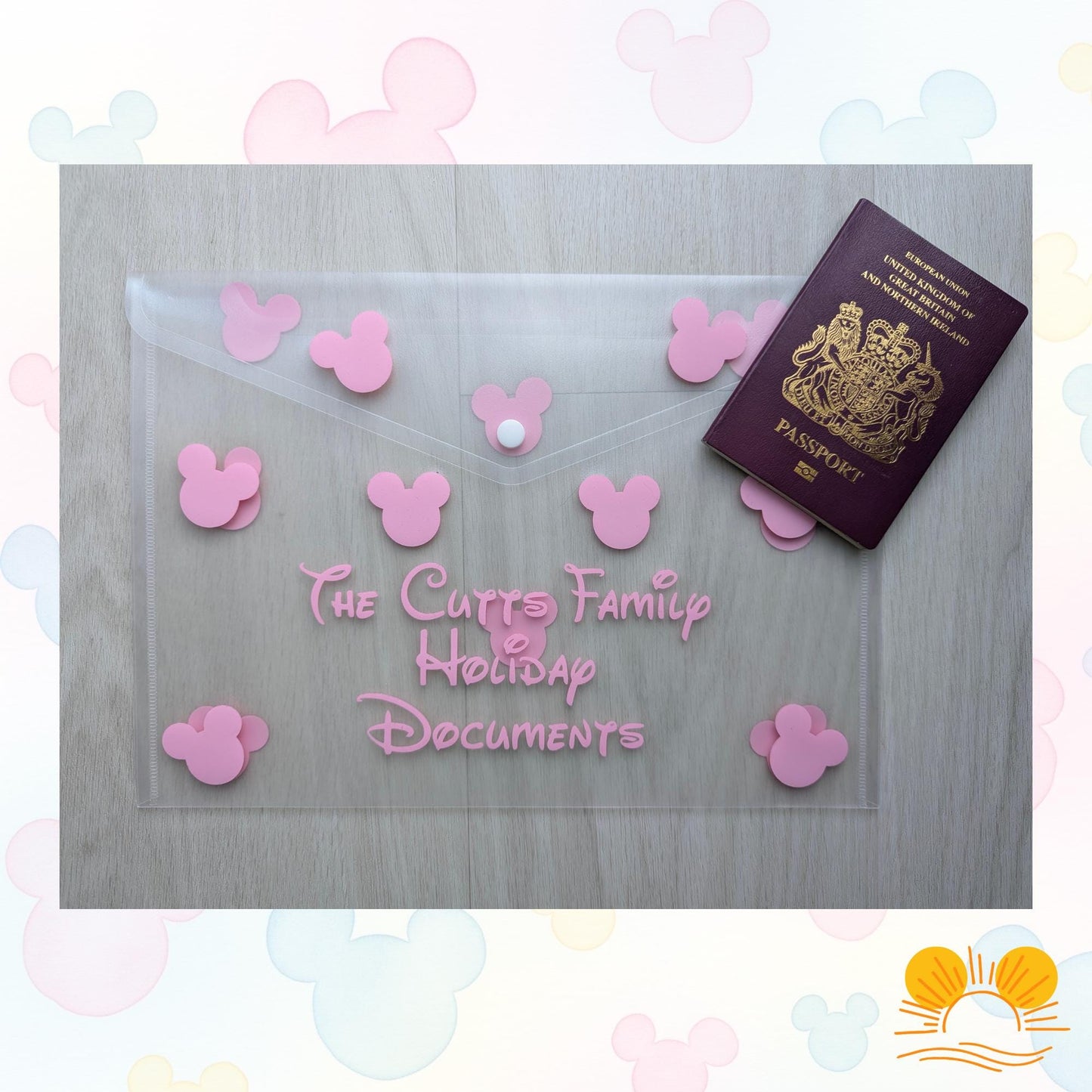 Personalised Disney World Document Holder|Family Florida Travel Wallet|Disneyland Custom Holiday Planner|Magical Trip Organiser|USA Travel