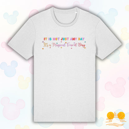 Magical Travel Day T-Shirt | Holiday Reveal Tee | Unisex Airport Outfit Unisex | Eco Friendly Organic Cotton Top | Orlando Florida Clothing