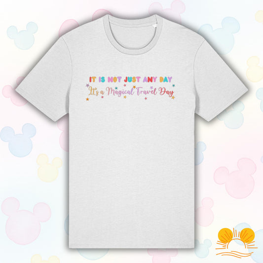 Magical Travel Day T-Shirt | Holiday Reveal Tee | Unisex Airport Outfit Unisex | Eco Friendly Organic Cotton Top | Orlando Florida Clothing