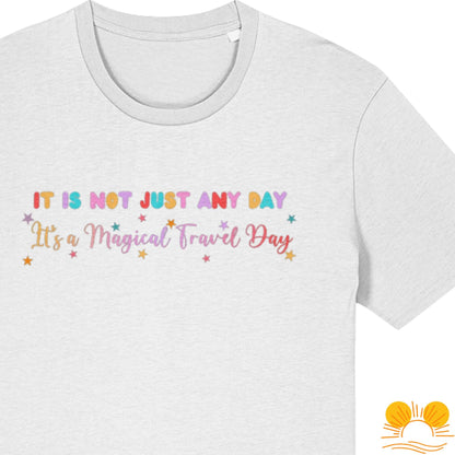 Magical Travel Day T-Shirt | Holiday Reveal Tee | Unisex Airport Outfit Unisex | Eco Friendly Organic Cotton Top | Orlando Florida Clothing